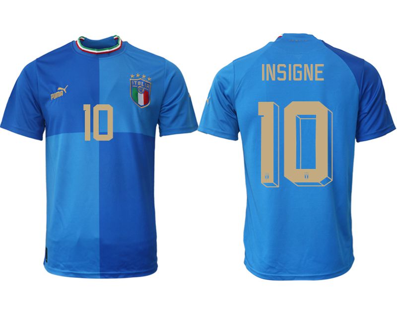 Men 2022 World Cup National Team Italy home aaa version blue 10 Soccer Jerseys